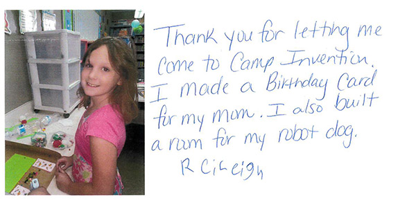 Reileigh at Camp Invention