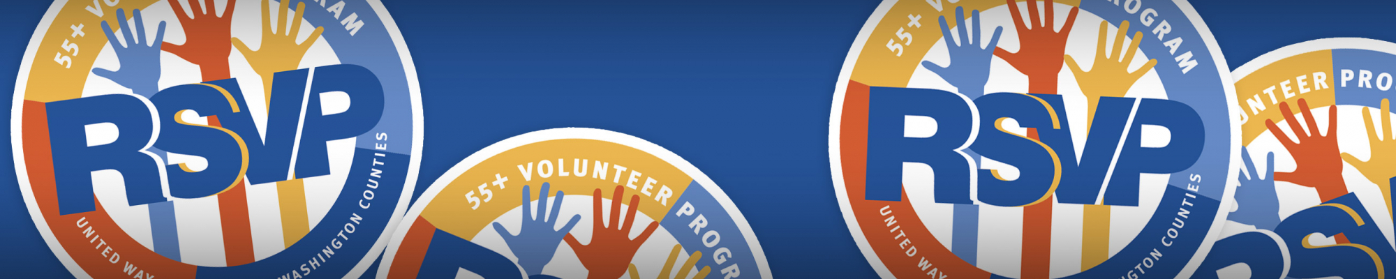 55+ Volunteer Program RSVP logos